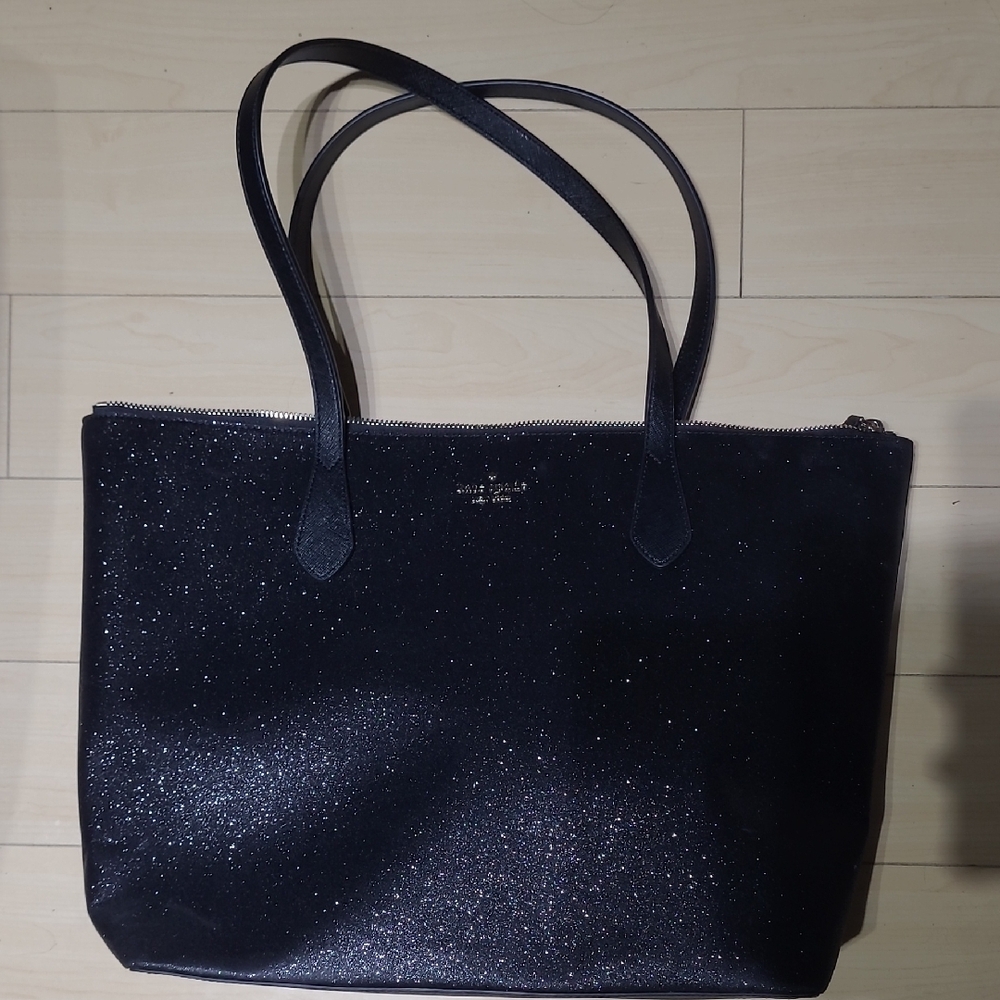 Kate Spade Black Glitter Tote Bag